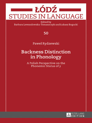 cover image of Backness Distinction in Phonology